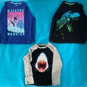Set of three boys size 6-7 (S) graphic long sleeve shirts